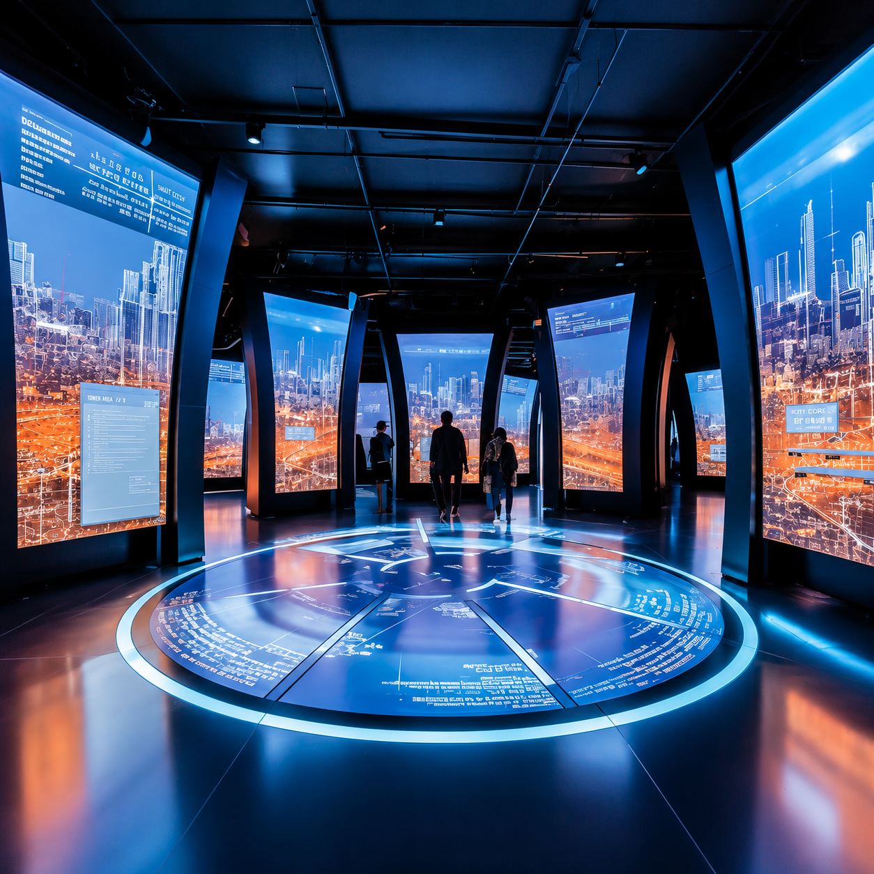 Large video wall display in a command center